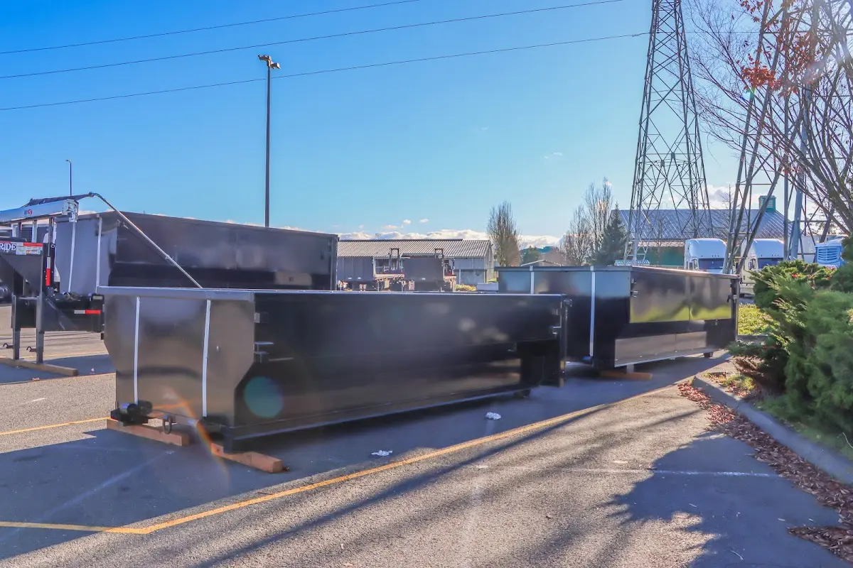 Roll-off dumpster ready for waste disposal at job site for Construction Dumpster Rental in Galax